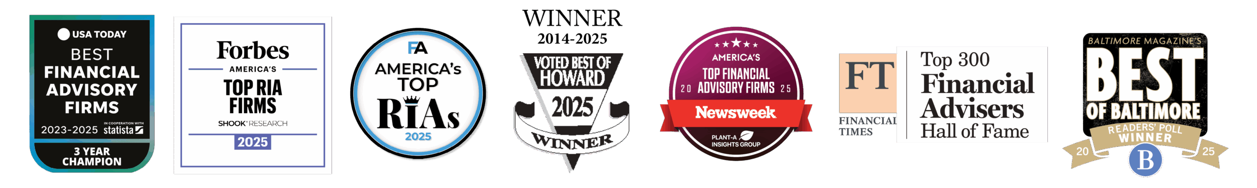 BWFA - Financial Advisor Awards and Recognitions